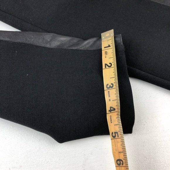 ✅ SOLD! J.Crew Black Leggings with Genuine Leather Trim - Size 6 - Picture 15 of 16